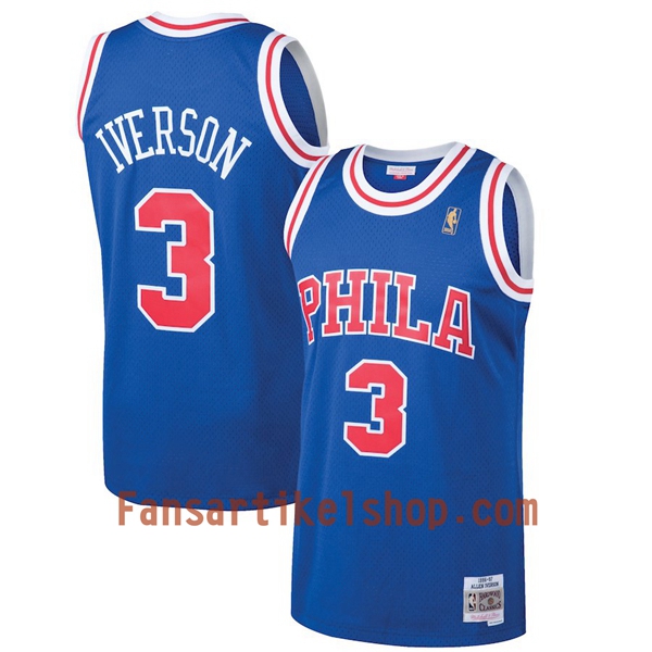 NBA Philadelphia 76ers Trikot Allen Iverson 3 Hardwood Classics Blau Swingman - Herren NBA Philadelphia 76ers Trikot Allen Iverson 3 Hardwood Classics Blau Swingman - Herren